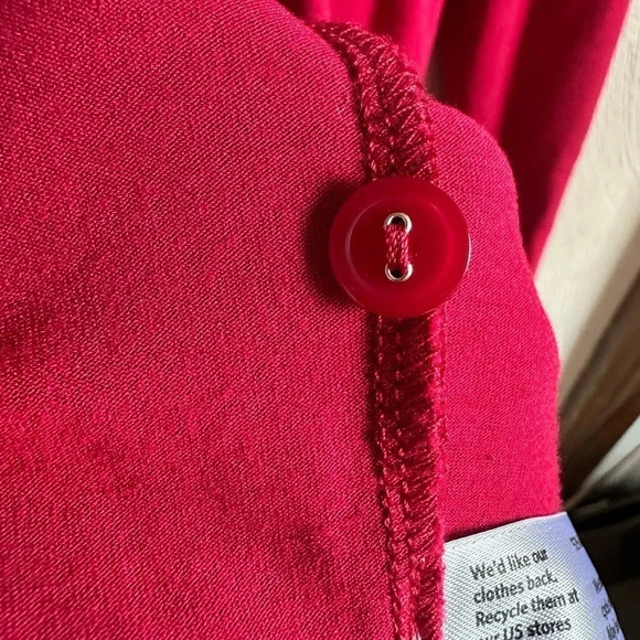 Eileen Fisher  Red Dress Viscose Spandex Scoop Neck Long Sleeve slip on size L - Picture 8 of 12